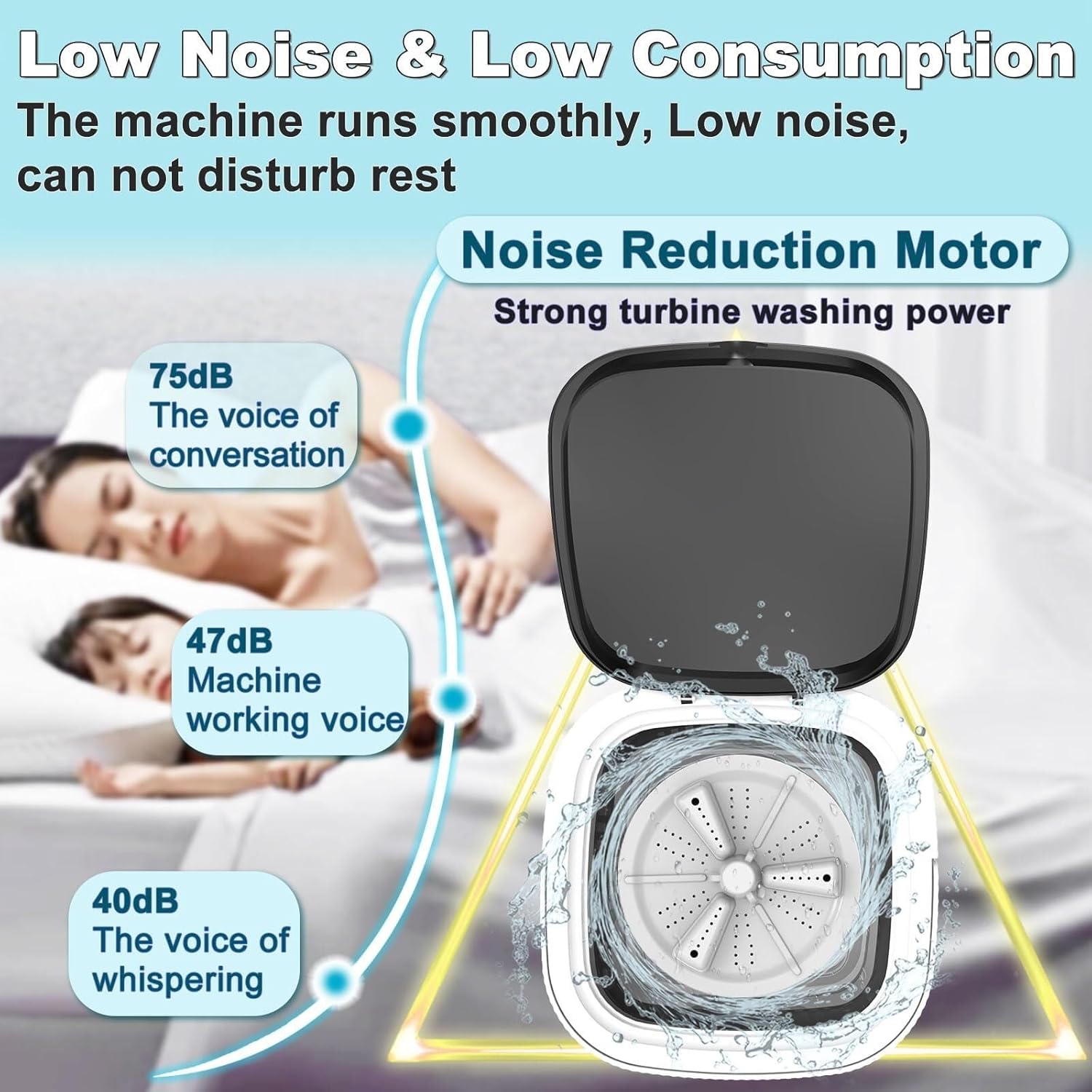 Portable Mini Washing Machine, 10L Foldable Washer for Deep Cleaning Baby Clothes, Underwear & Small Items, Perfect for Apartments, Dorms, Hotels & Travel EN-926 (Khaki)