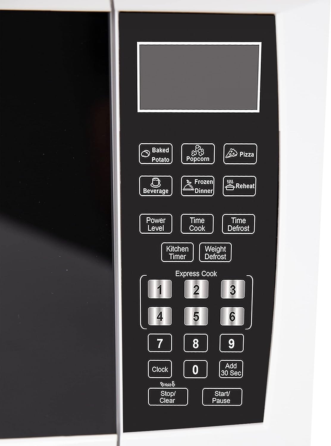 West Bend Microwave Oven 900-Watts Compact with 6 Pre-Set Cooking Settings, Speed Defrost, Electronic Control Panel and Glass Turntable, 0.9 Cu.Ft., White