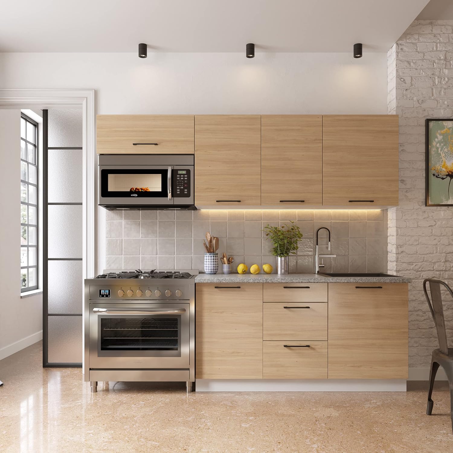 KoolMore 1.6 Cu. Ft. Over the Range Microwave Oven with Oven Lamp and 300CFM Recirculation Vent Hood Function, Auto Cook Menus, Reheat Function, 10 Power Levels, Timer, and Weight Defrost (KM-MOT-1SS)