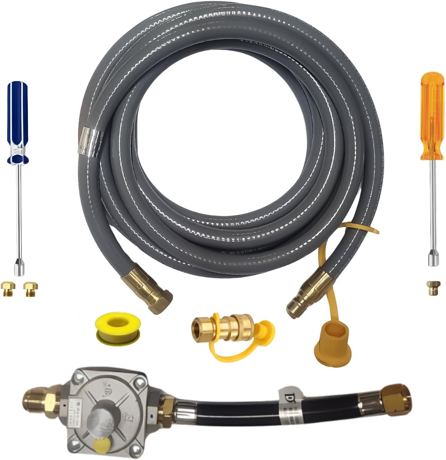 Propane to Natural Gas Conversion Kit Fit for Weber Genesis II LX 240 with NG Regulator, Orifice Kit, and 10' Grill Hose - Convert Your Grill from LP to Natural Gas with an Easy Install!