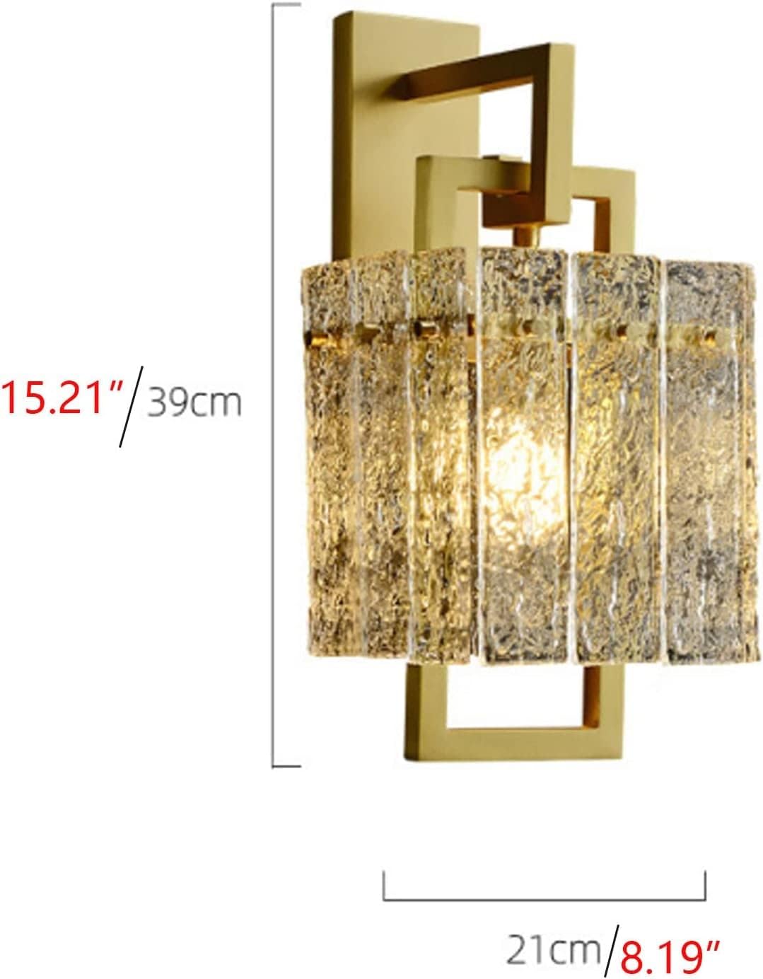 Glass Shade Modern Brass Bedside Wall Sconce Mirror,Household