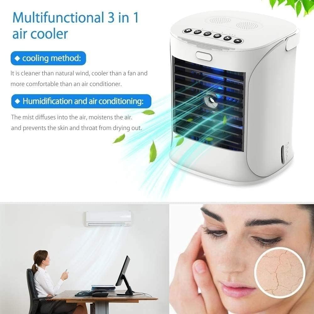 Mini Portable Air Conditioner, Personal Evaporative Air Cooler, Desk Cooling Fan, Mini Air Conditioner for Bedroom Office Outdoor
