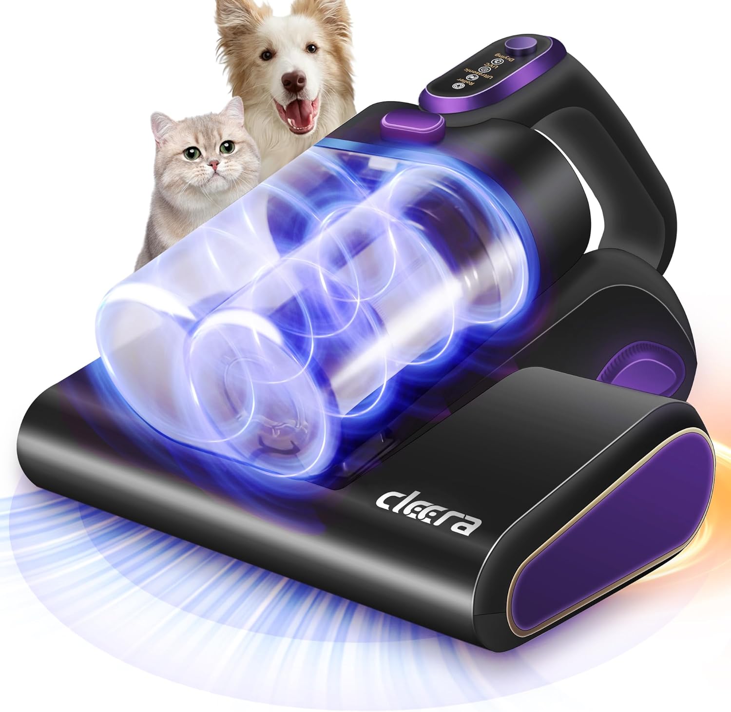 Mattress Vacuum Cleaner, 16KPa Suction Bed/Couch Vacuum, 253.7nm UV-C+140°F Heating+HEPA Filter, 600W Pet Hair Remover for Mattress/Sofa/Crib, Lightweight Corded Deep Cleaner