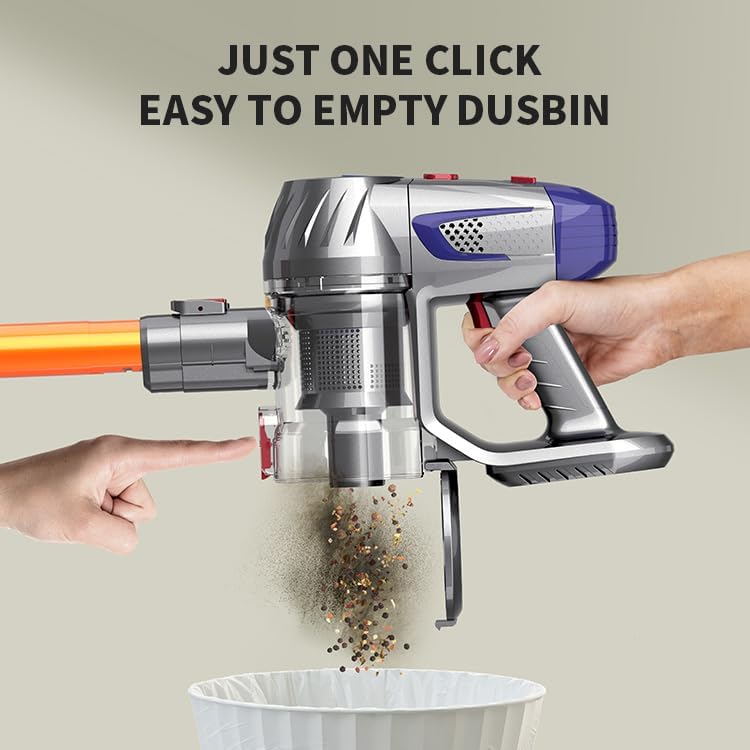 3-in-1 Cordless Stick Vacuum Cleaner | 150AW/9000Pa Suction, 40 Min Runtime, Lightweight & Self-Standing for Floors, Carpets, Cars (Z7 Gold)