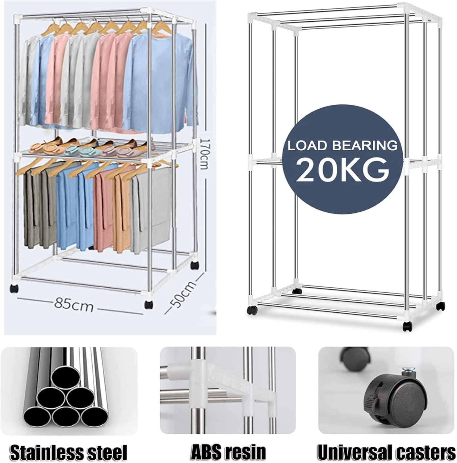 Clothes Airer,Electric Clothes Airer Dryer Rack Foldable with Cover - 2300W Heated Drying Rack Indoor 3-Tier Energy Saving Electric Clothes Dryer