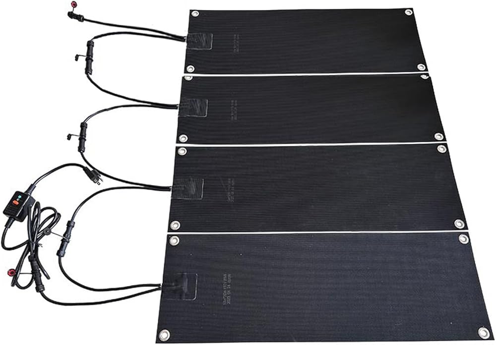 Snow Melting Walkway Mat Heated Snow Melting Mats Electric Snow Melting Mats Snow and Ice Heated Pad for Winter Outdoor Stairs Steps Doorways Walkways Driveway(Size:4 Pieces,Color:10x48inch)