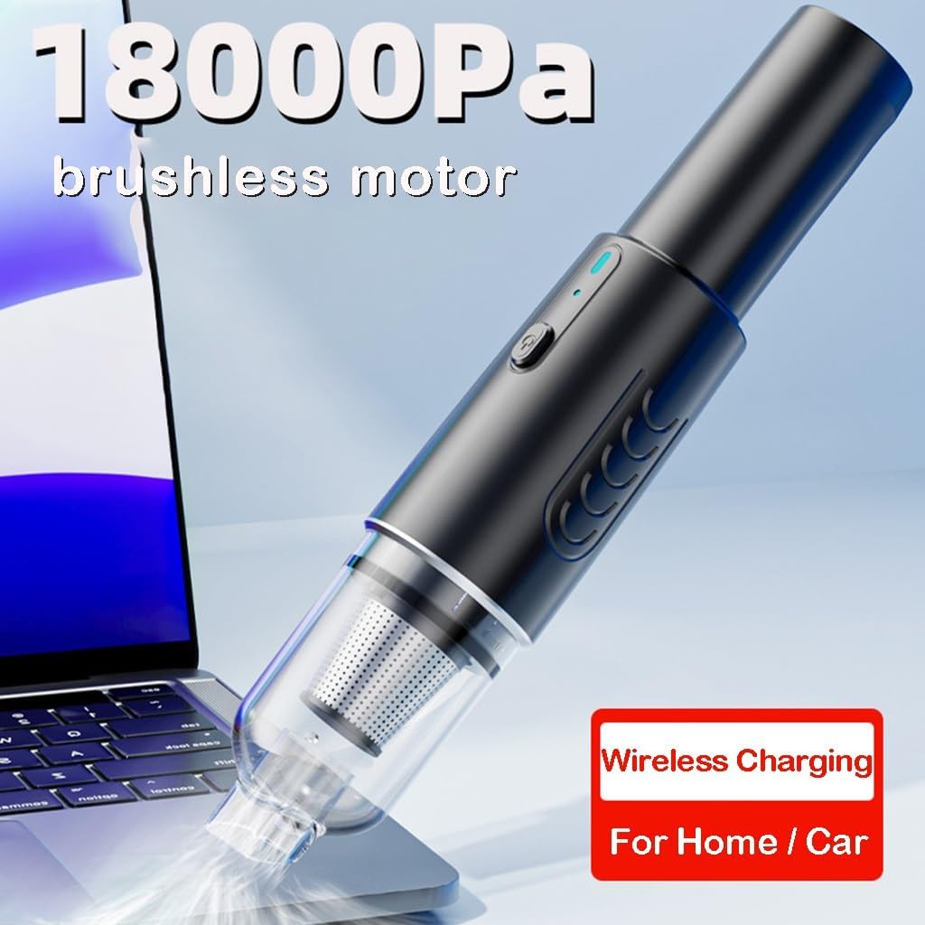KITCISSL Small Car Vacuum Cleaner High Power Hand Held Vacuum Cordless for Home, Wireless Handheld Car Vacuum Cleaner Portable Dust Buster Hand Vacuum for Pet Hair, Stairs (Color : Gray A)