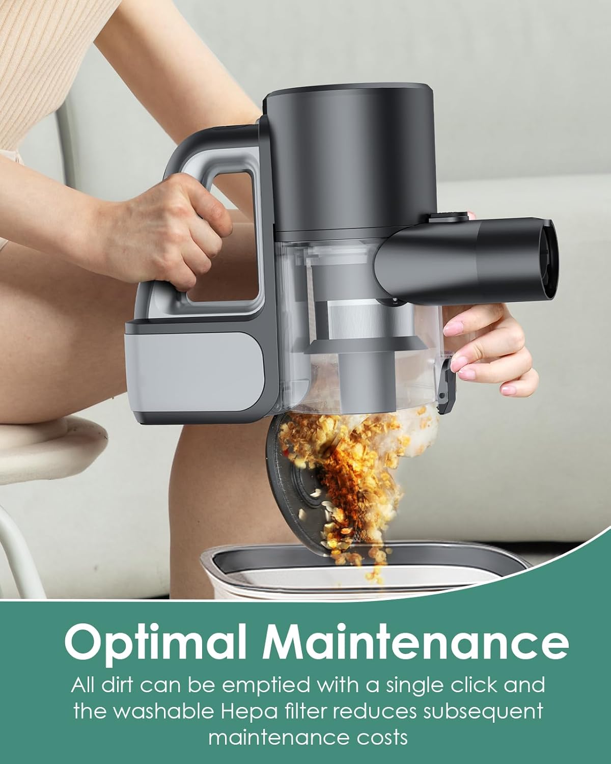 Cordless Vacuum Cleaner, 500W/40KPA Lightweight Stick Vacuum up to 40 mins Runtime, LED Display and Green Headlights, 6-Stages Filtration, Self-Standing Vacuum for Home Hard Floor, Carpet and Pet Hair