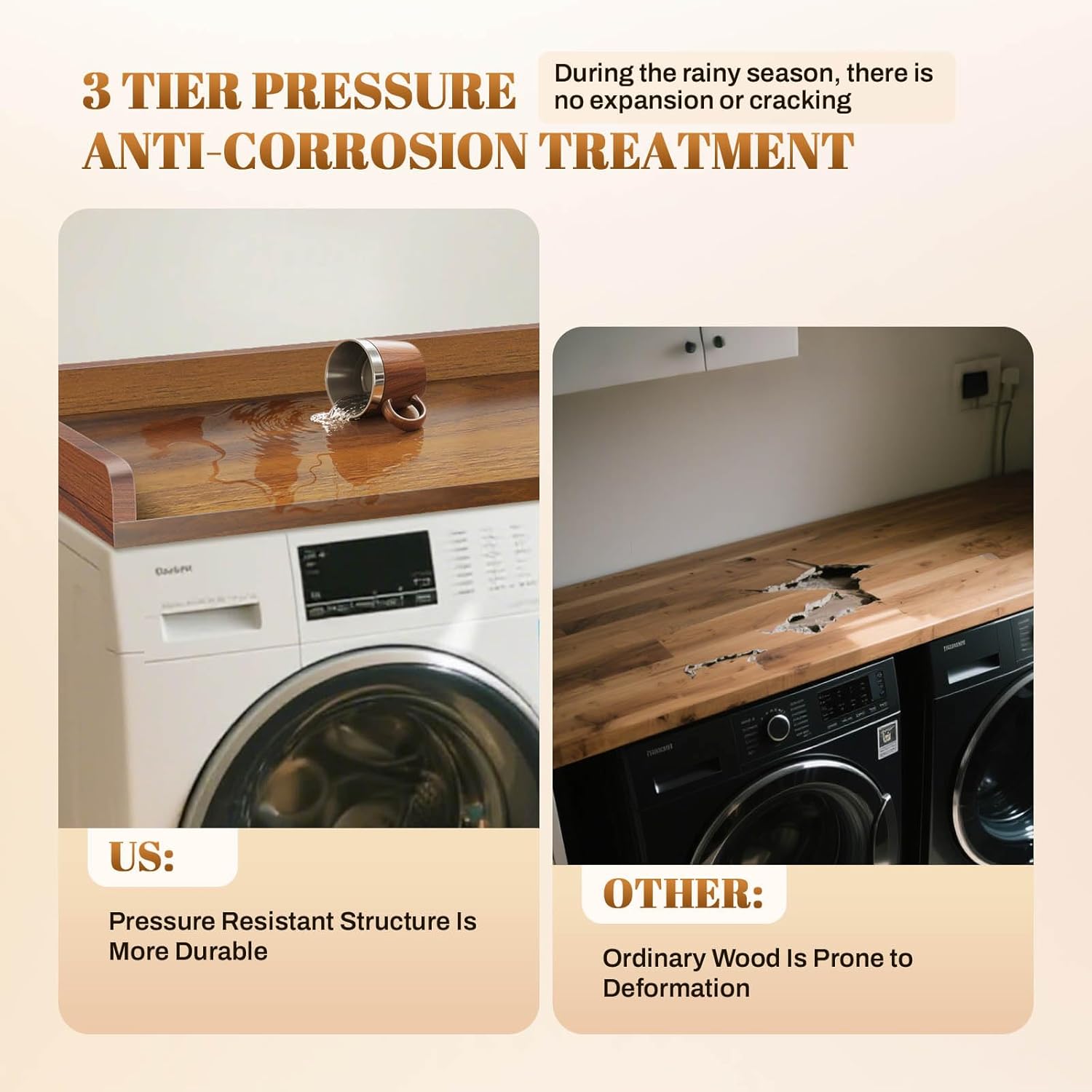 GCCSJ Washer Dryer Countertop, 54