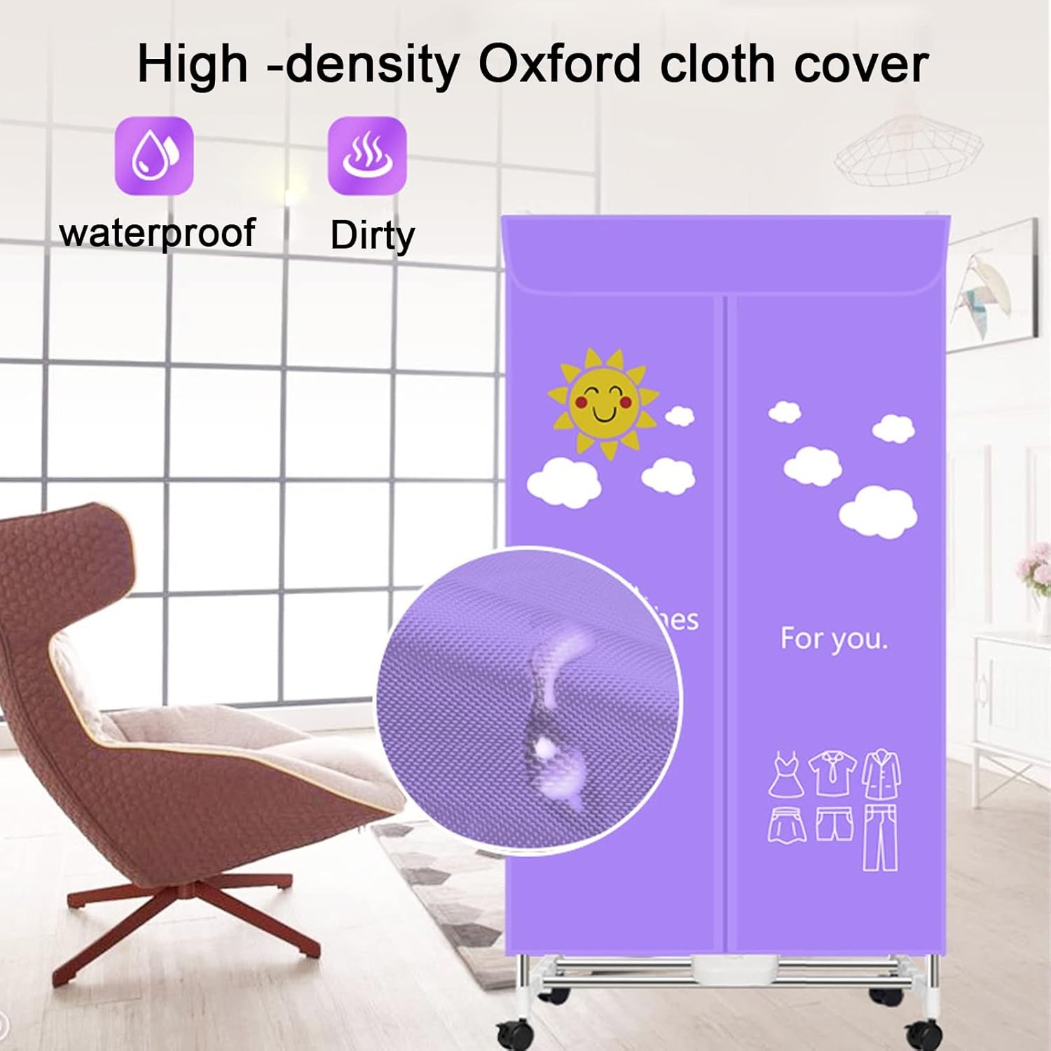 1000W Electric Heated Clothes Airer Dryer Rack Home Portable Laundry Dryer Machine Standing Electric Clothes Drying Rack， Double Layer， Overheating Protection,C