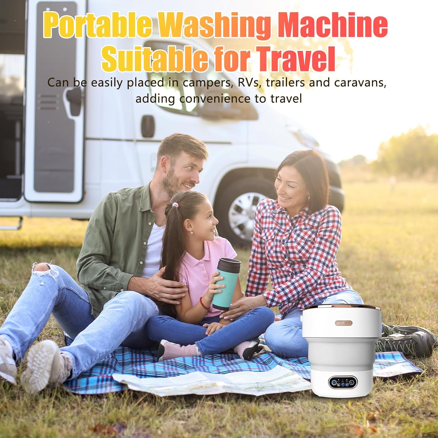 Portable Washing Machine,15L Collapsible Mini Washer with 3 Cleaning Modes Drain Basket Small Foldable Laundry Machine for Travel Camping Dorms RVs Apartments Baby Clothes Underwear Socks Delicates