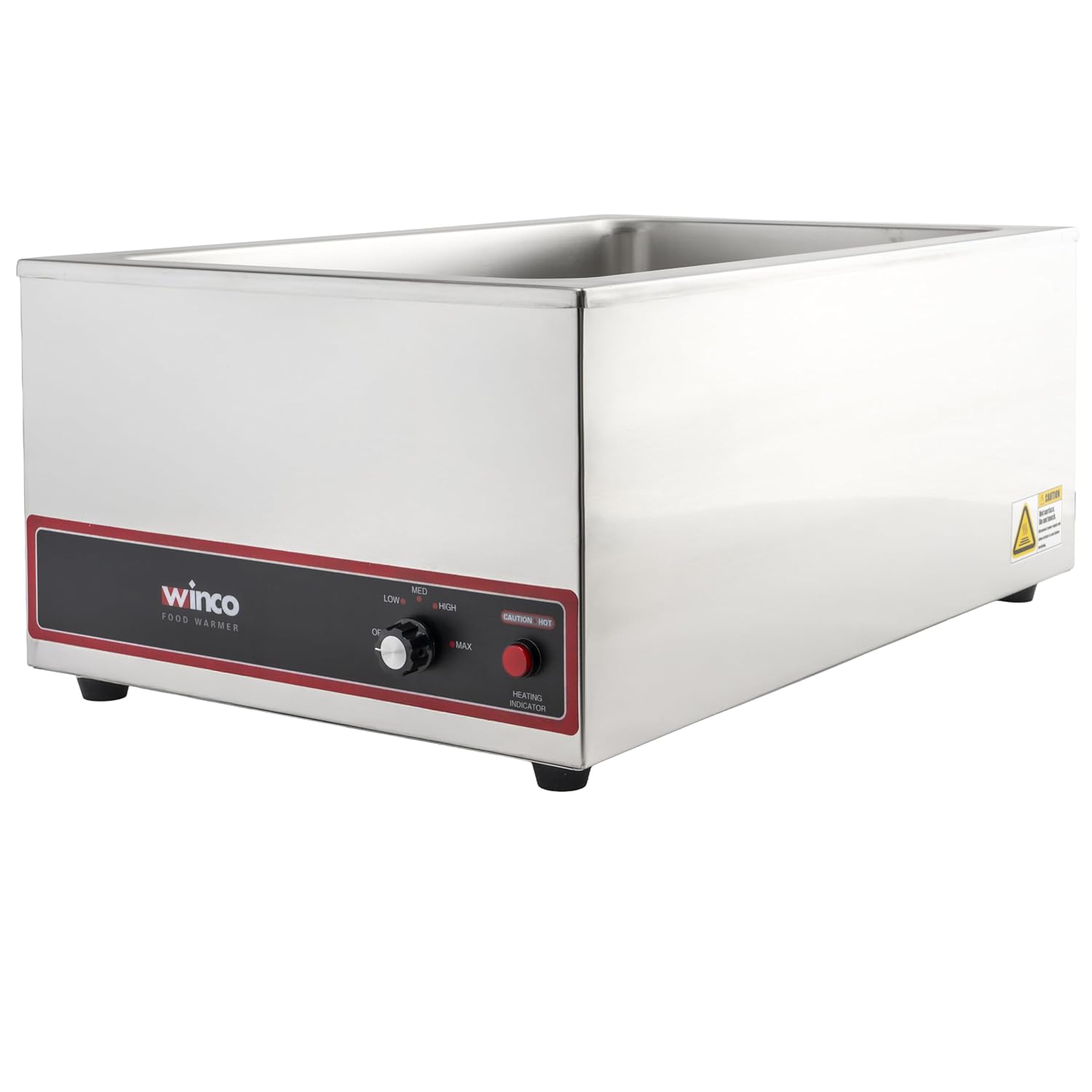 Winco FW-S500 Commercial Portable Steam Table Food Warmer 120V 1200W,Stainless Steel,Large