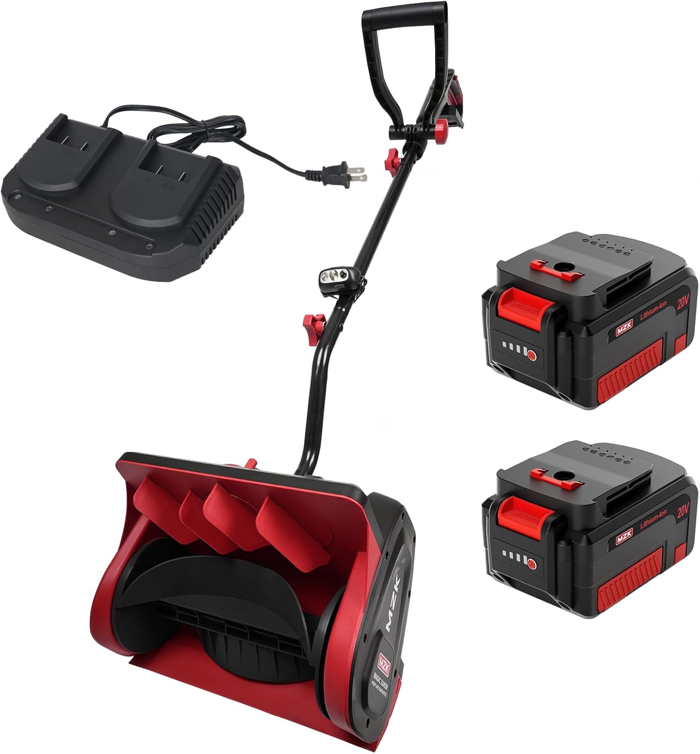 MZK Cordless Snow Shovel, 20V 13-Inch Battery Powered Snow Thrower, Battery Snow Blower with Directional Plate & Adjustable Front Handle(2 * 4.0Ah Li-ion Battery & Fast Charger Included), SS13D12