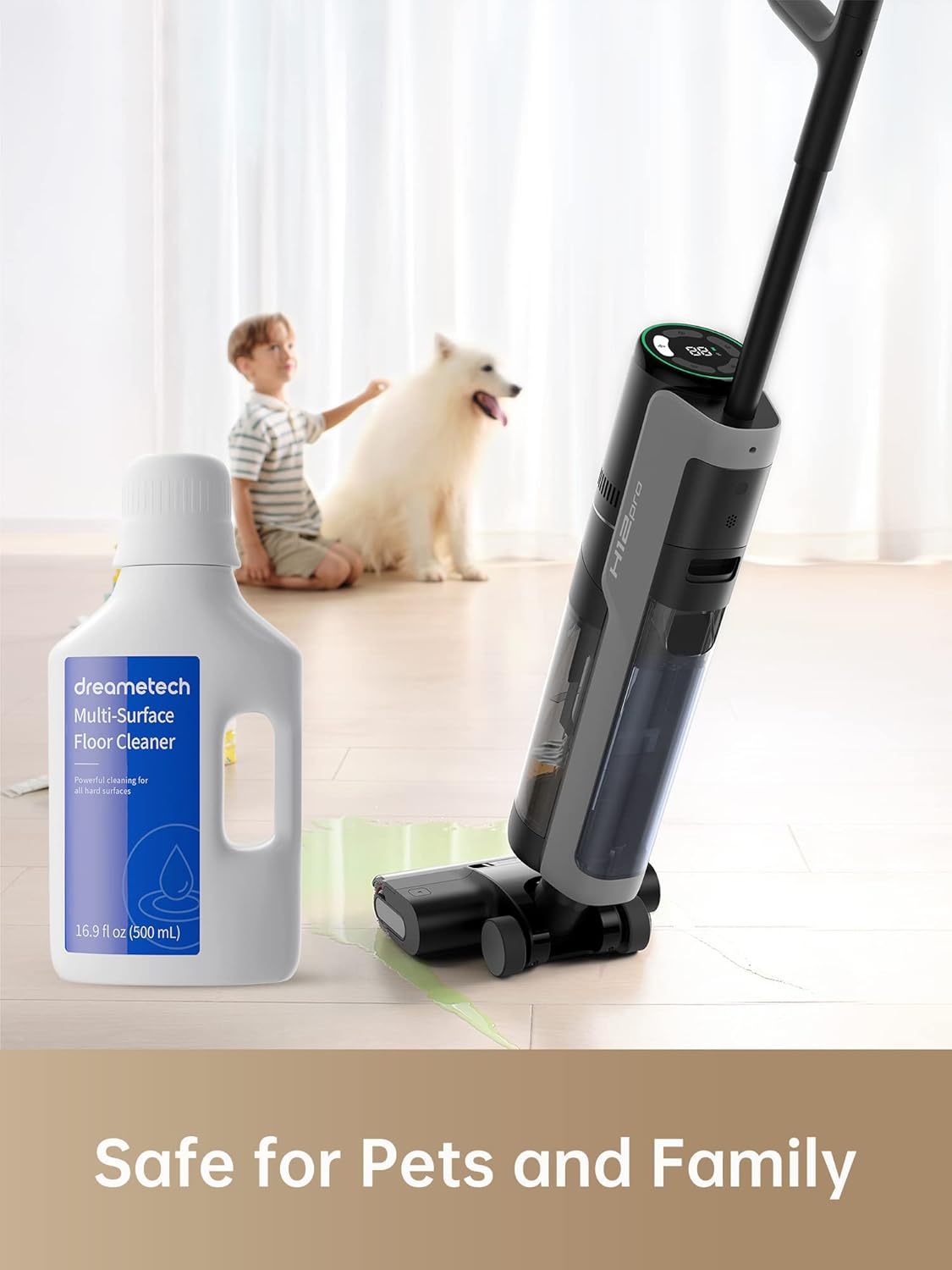 DREAME Trouver K10 Wet Dry Vacuum Cleaner & Cleaning Solution Bundle, Cordless Vacuum Mop with Self-Washing, 8.38lbs Lightweight Floor Washer, 30min Runtime, Edge Cleaning Great for Hardfloor