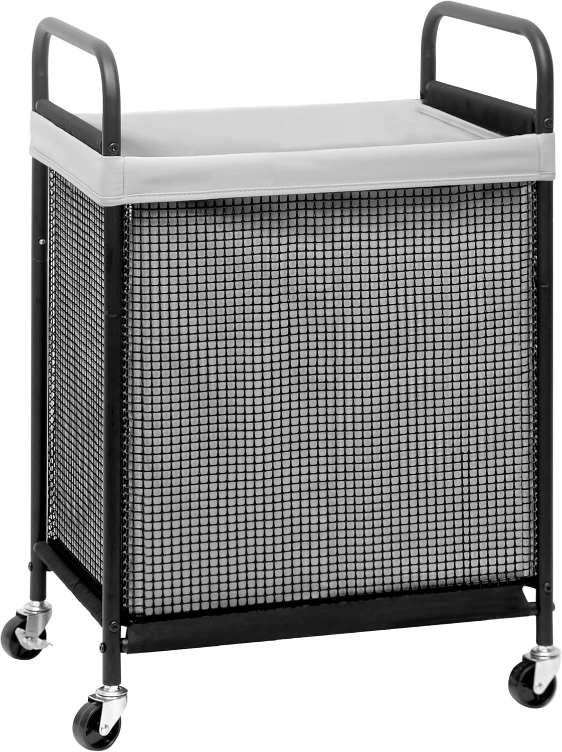 STORAGE MANIAC Rolling Laundry Hamper with Wheels 1-Section Laundry Sorter Rolling Laundrys Basket on Wheels with Removable Bag Clothes Hamper Laundrys Organizer Cart Bathroom Bedroom 90L Grey