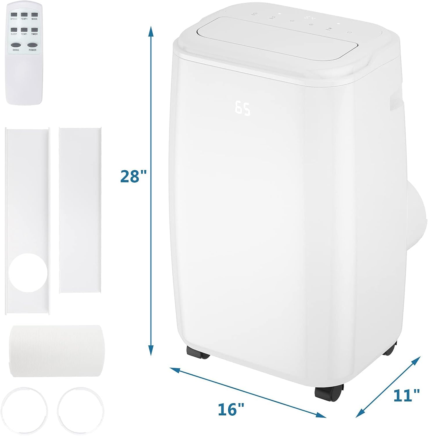 DORTALA 1,0000 BTU Portable Air Conditioner, 3-in-1 AC Unit with Remote Control, Dehumidifier, 3 Fan Speeds & Sleep Mode, Window Kit, Quiet AC Cools Rooms to 350 sq. ft