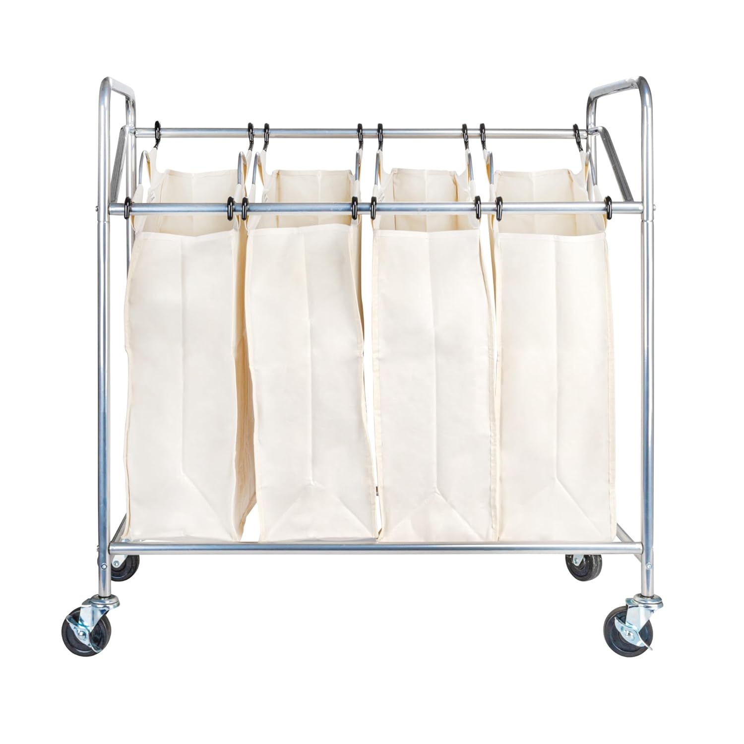 Household Essentials Four Bag Laundry Sorter, Chrome Finish