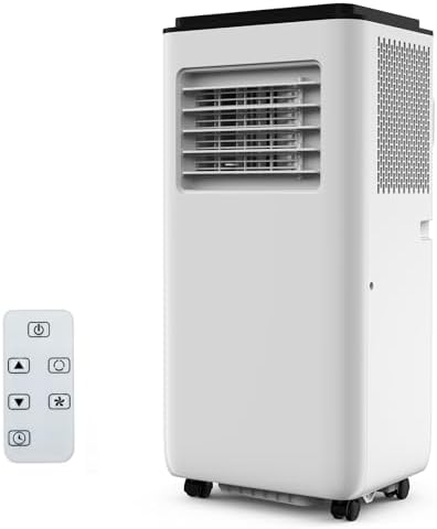 80000 BTUs (ASHRAE) / 5000 BTUs (SACC) Portable Air Conditioner – Ultra-Quiet Room AC with Cooling, 39 Pints/Day Dehumidification, 2-Speed Fan, Remote Control, Timer, for Rooms Up to 350 Sq.Ft.