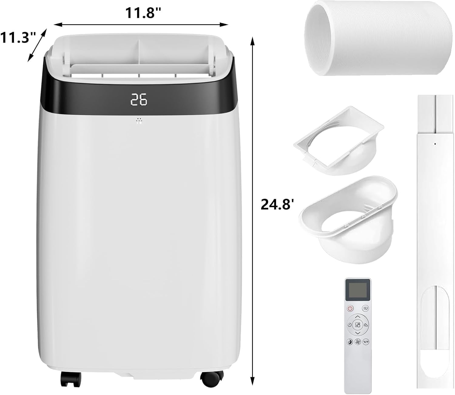 10,000 BTUs Portable Air Conditioner with Remote Control, Cools Up to 450 Sq. Ft, Floor AC Unit With Dehumidifier, Fan, Auto, Sleep Modes, Air Conditioner for Living Bed Room