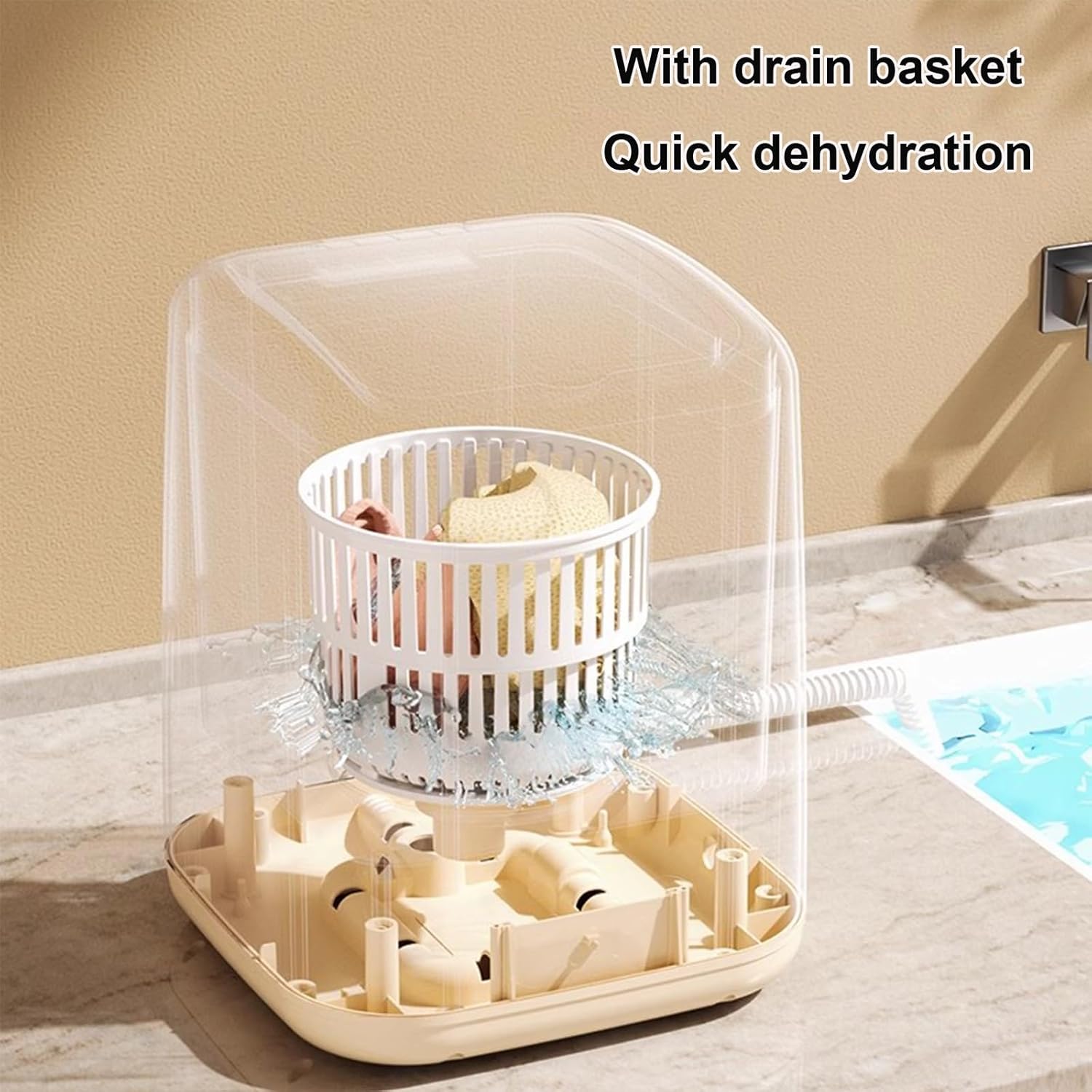 Portable Washing Machine, 13L Mini Washer with Drain Basket,2 In 1 Small Washing Machine, for Baby Clothes, Underwear, Travel & Camping(Gray)