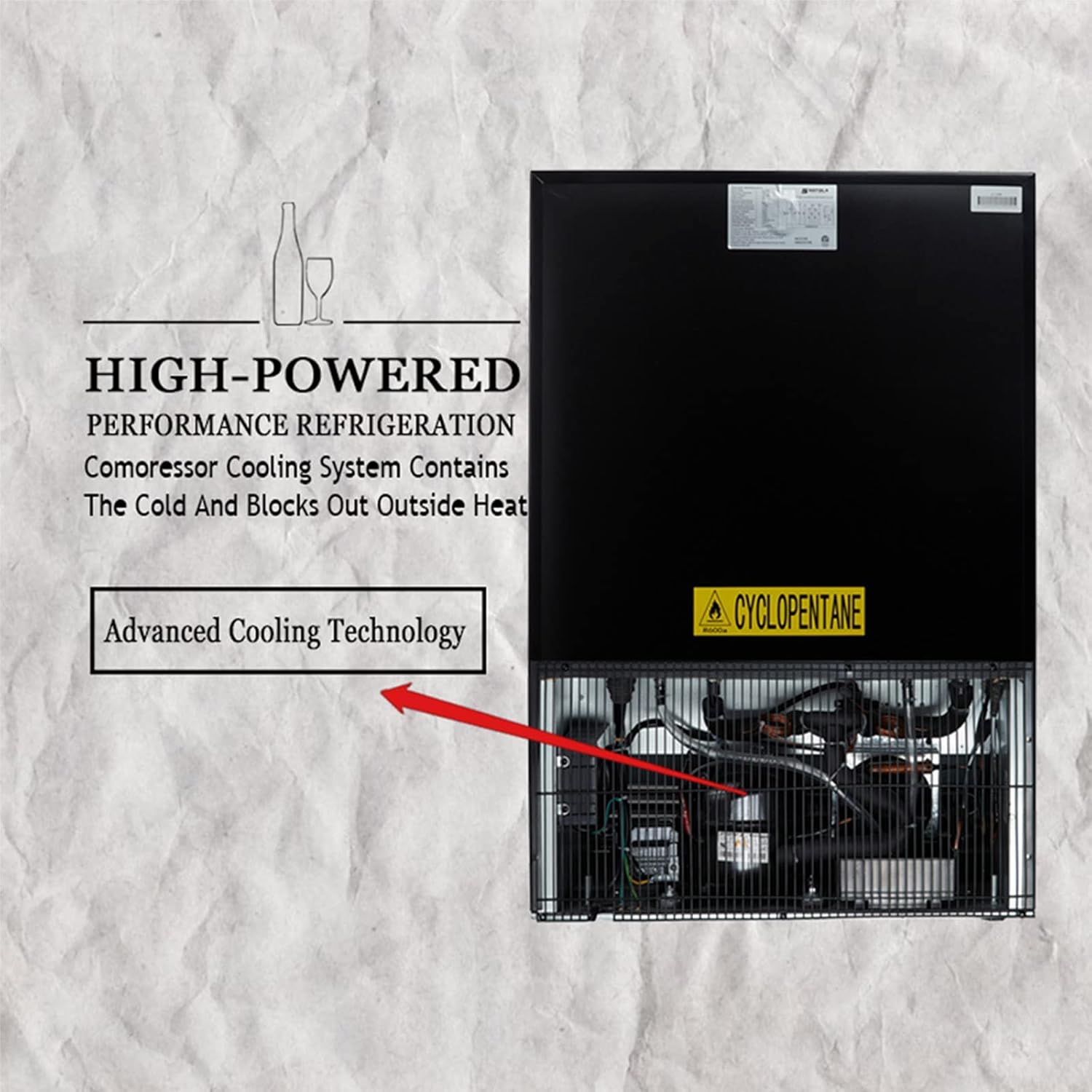 24'' Wine Cooler Refrigerator, Dual Zone Built-in or Freestanding Wine Cooler with Double Glass Door, Mini Quietly Fridge with Compressor, Keeps 19 Wine Bottles and 57 Cans Beverages