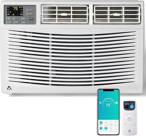 12,000 BTU Window Air Conditioner, Quiet Window Air Conditioner with Smart WIFI Control for 550 Sq. Ft. Room, Cooling/Fan/Dry Mode, Bedroom/Apartment/Dormitory