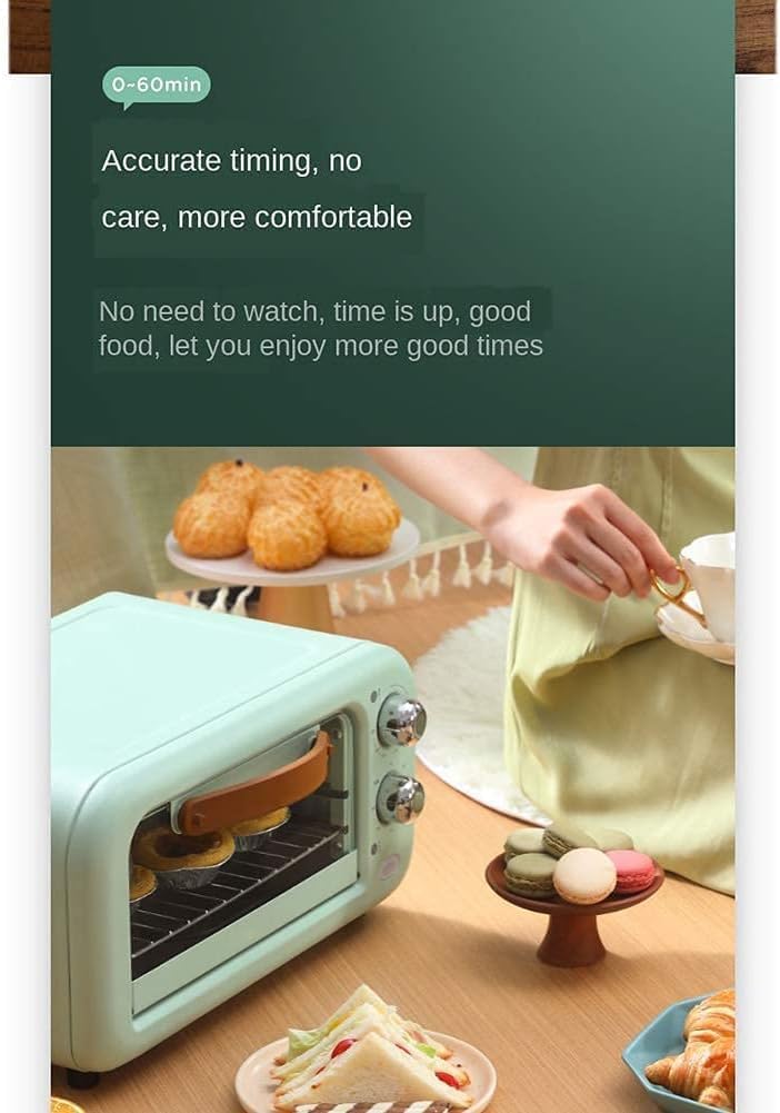 oven mini oven air fryer oven Mini Oven 12L Convection Electric Grill with Temperature Setting 90-230℃ and 60 Mins Timer, 2 Baking Functions,Easy to Clean Toaster Oven Air Fryer,