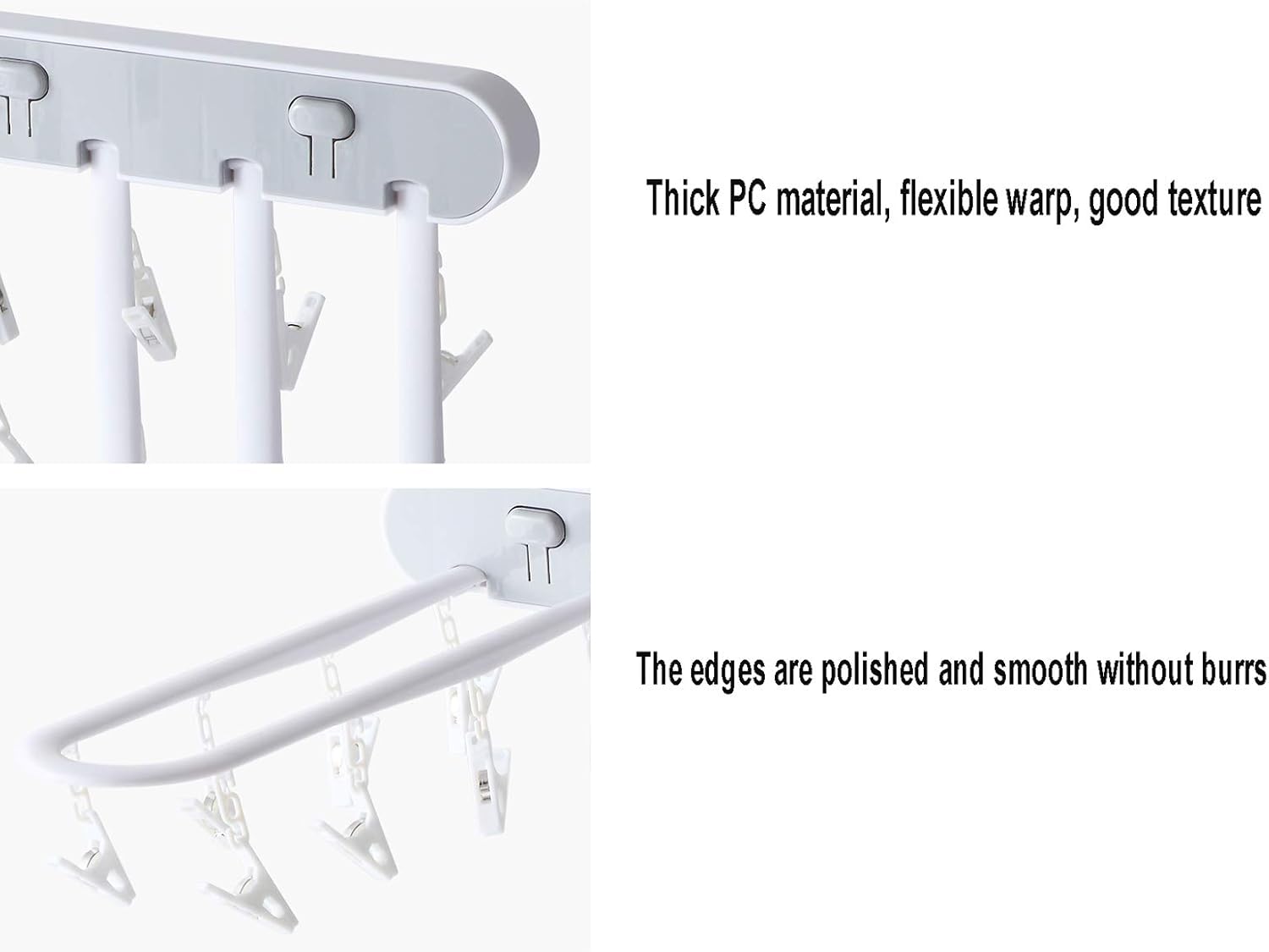 Laundry Rack, Multifunction Wall-Mounted Airer, Home Drying Rack Socks with Multiple Clips Fold Balcony Bathroom Inner Clothes Hanger Artifact