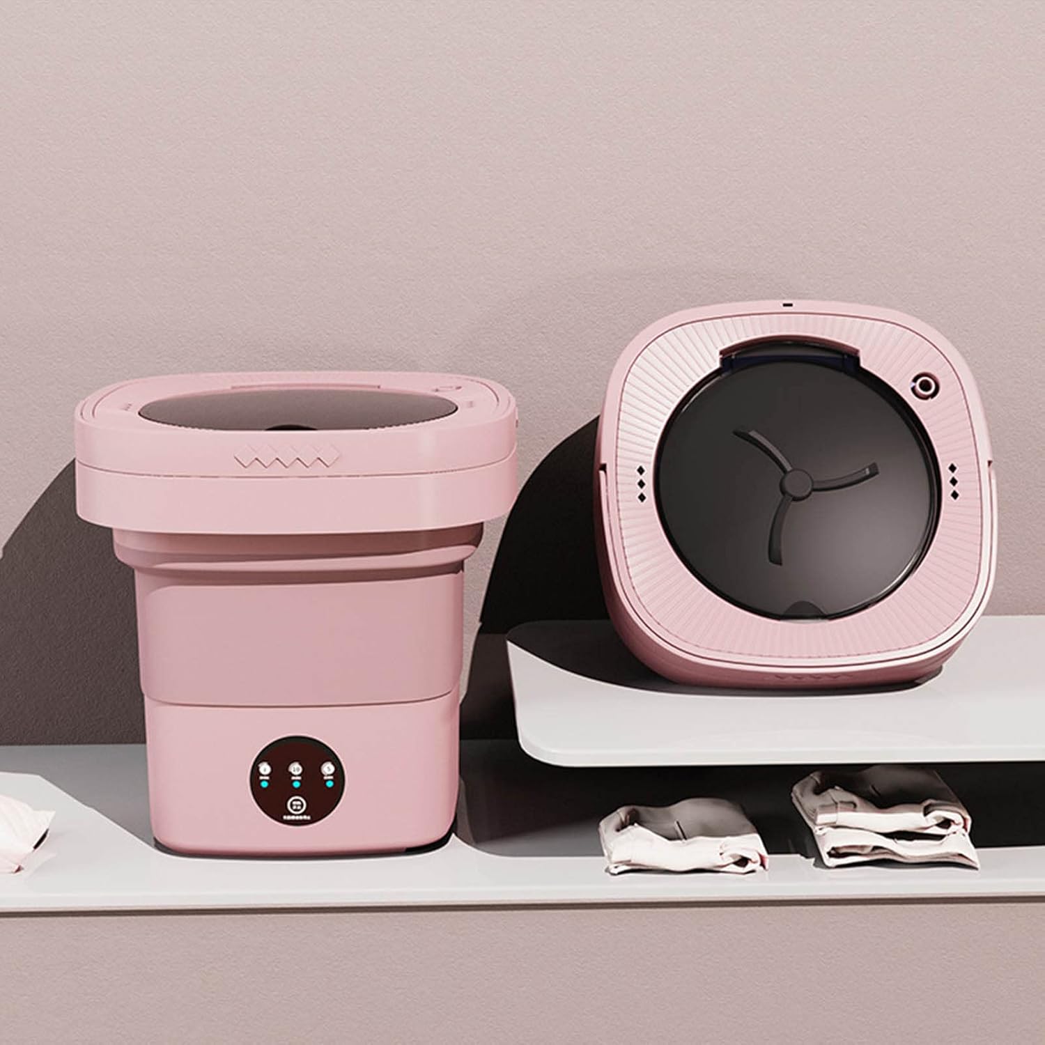 6.5L Washing Machine, Potable Washing Machines And Dryer Portable Washing Machine Folding Portable Automatic deep Wash And Spin Dry Washer, Potable Washing Machines And Dryer With Water Tube 100?240V