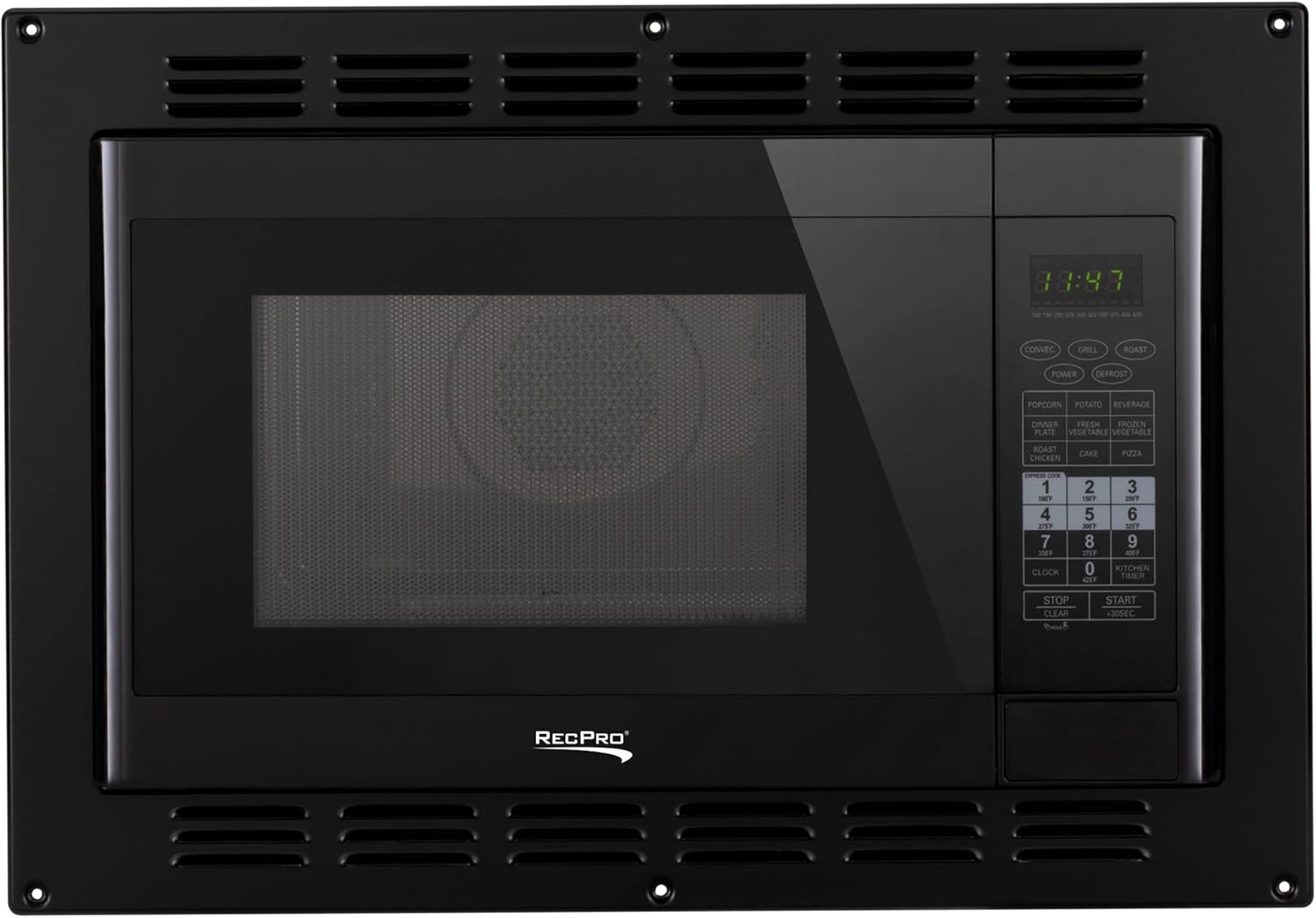 RecPro RV Convection Microwave 1.1 cu. ft. | 120V | Microwave | Appliances | Direct Replacement for High Pointe and Greystone (Black)