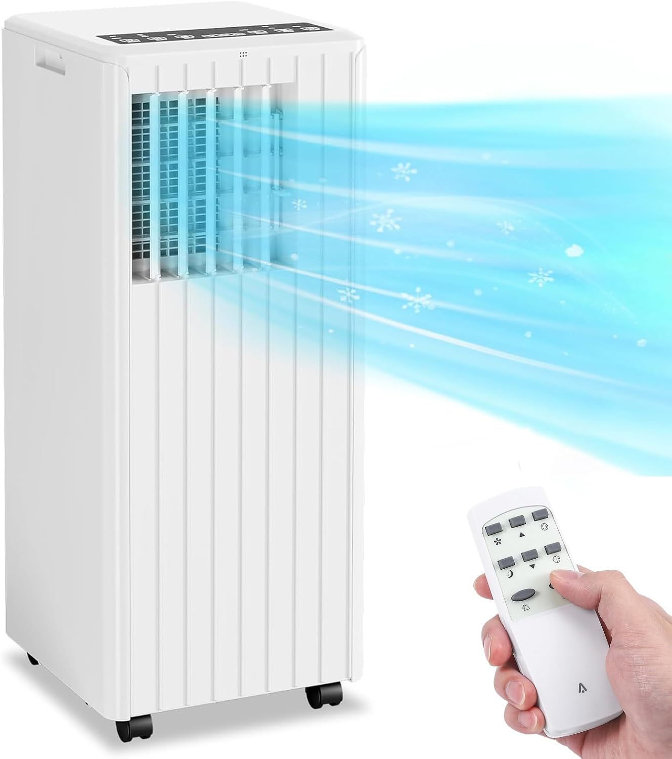 8,0000BTU Portable Air Conditioners, 3 in 1 Portable AC Unit with Remote Control, Portable Cooling Up to 350 sq.ft, with Dehumidifier, Fan, Cool, 24-Hour Timer, Portable AC for Indoor, Bedroom