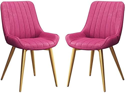 Dining Chair Kitchen Dining Room Furniture Chairs Set of 2 Leather Dining Chairs Soft Seat Metal Non-Slip Feet Kitchen Chairs for Computer Work Chair Learning Home Office Chair (Color : A)