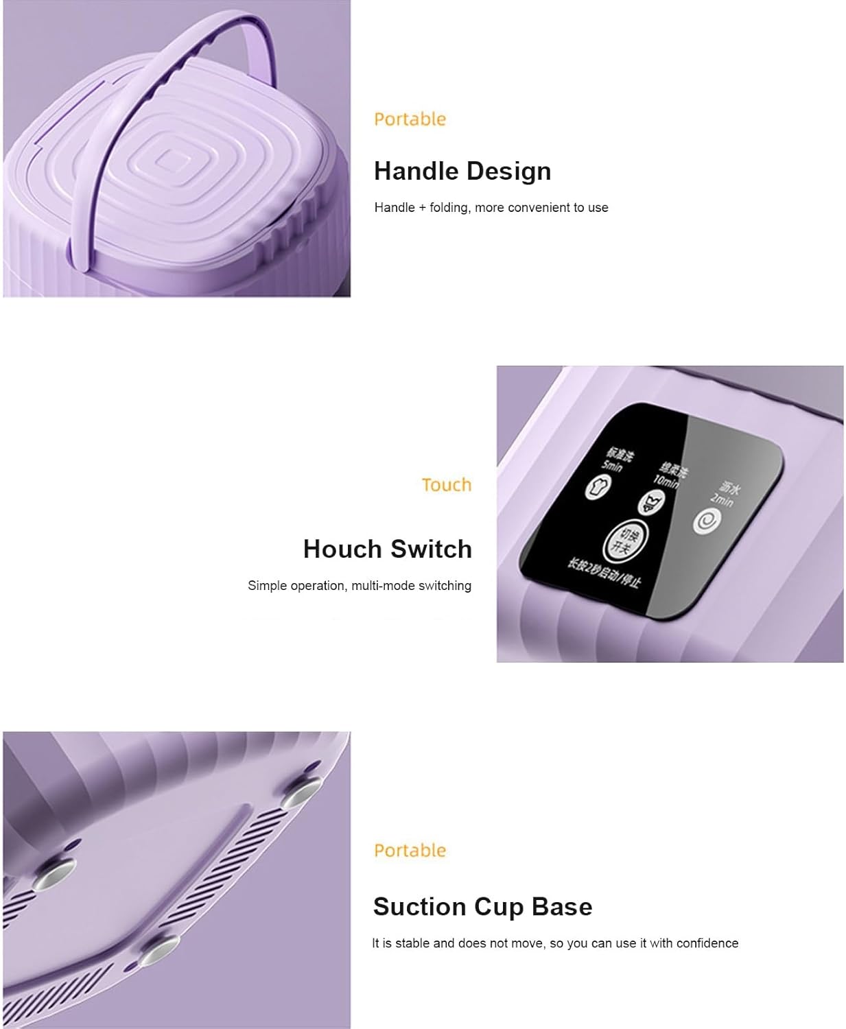 WHYATT Portable Washing Machine，9L Capacity ，3 Modes Cleaning for Baby Clothes, or Small Items, for Camping, Travel