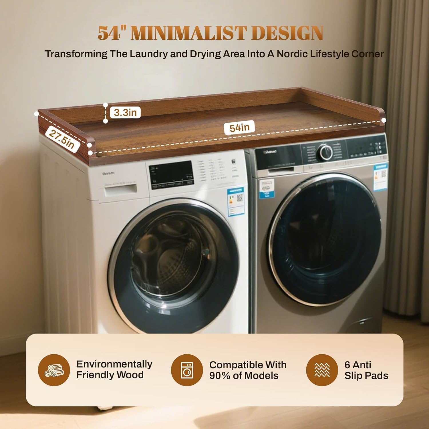 GCCSJ Washer Dryer Countertop, 54