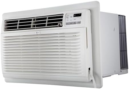 LG 11,200 BTU Through the Wall Air Conditioner, 230/208V, Cools 550 Sq.Ft. for Bedroom, Living Room, Apartment, with Remote, 2 Cooling & Fan Speeds, 4-Way Air Deflection, Supplemental Heat, White