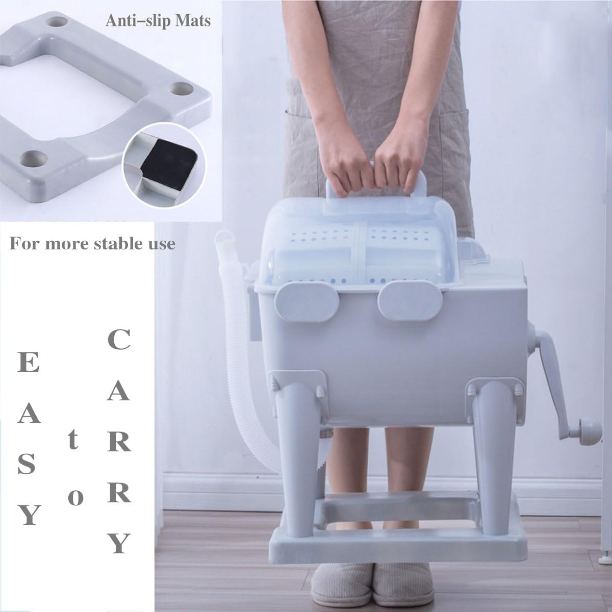 Generic Portable Washer 2 In 1 Mini Manual Washing Machine And Dehydrator Combo 38x35x60cm/15x14x24in Travel Washing Machine For Apartment & Tiny Spaces, Gray, FBFNDBBBX-GRAY-38X35X60CM/15X14X24IN