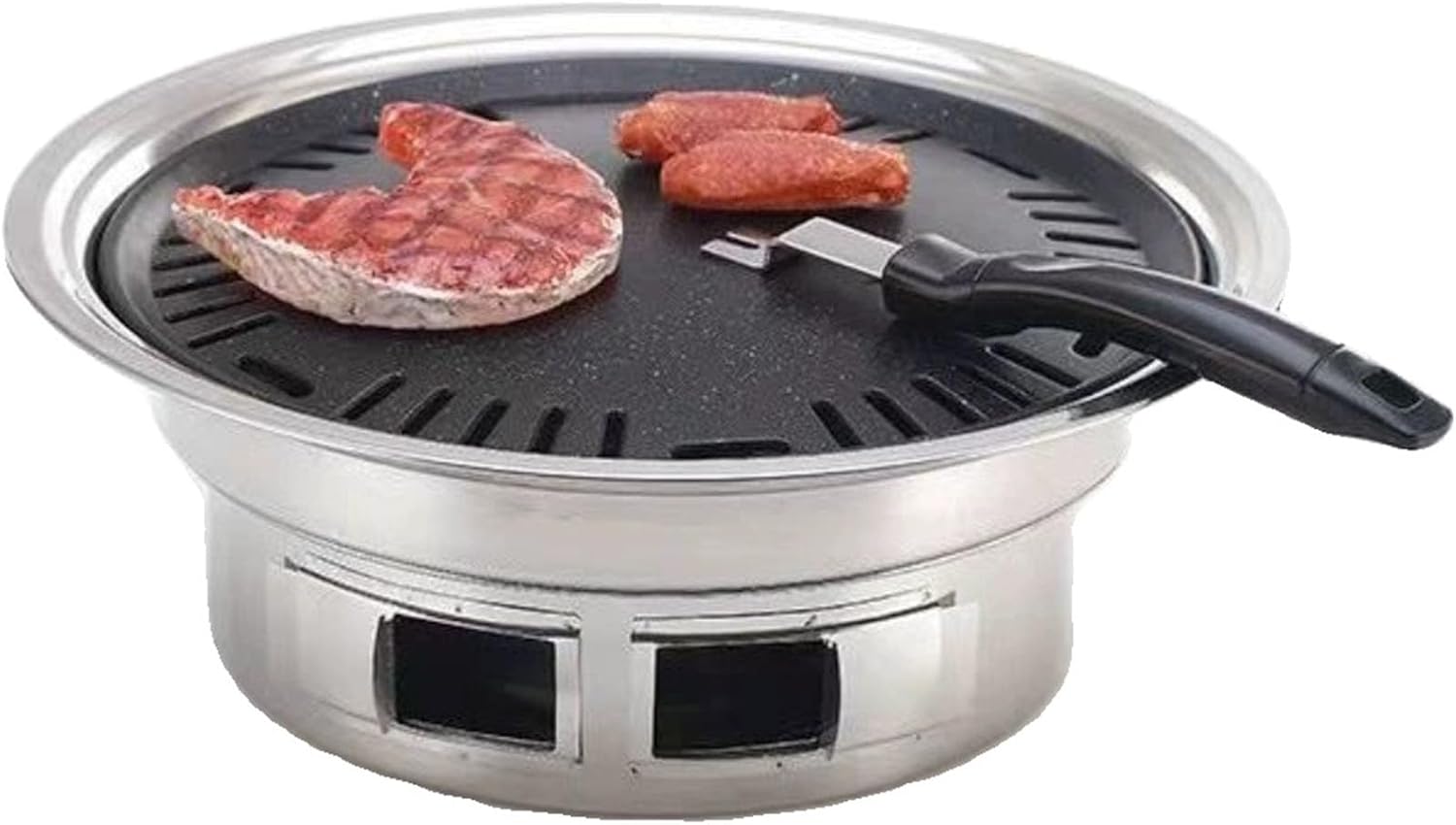 Korean BBQ Grill, Adjustable Air Vent Design, Thickened Non-Stick Grill Plate, Perfect for Family Gatherings, Suitable for 3-4 People