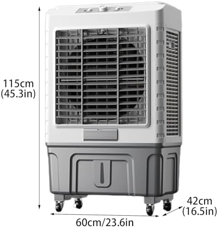 Evaporative Air Cooler, Portable Air Conditioner with Ice Crystals and 3 Wind Speeds, Swamp Cooler for Room Office Factory(60 * 42 * 115cm)