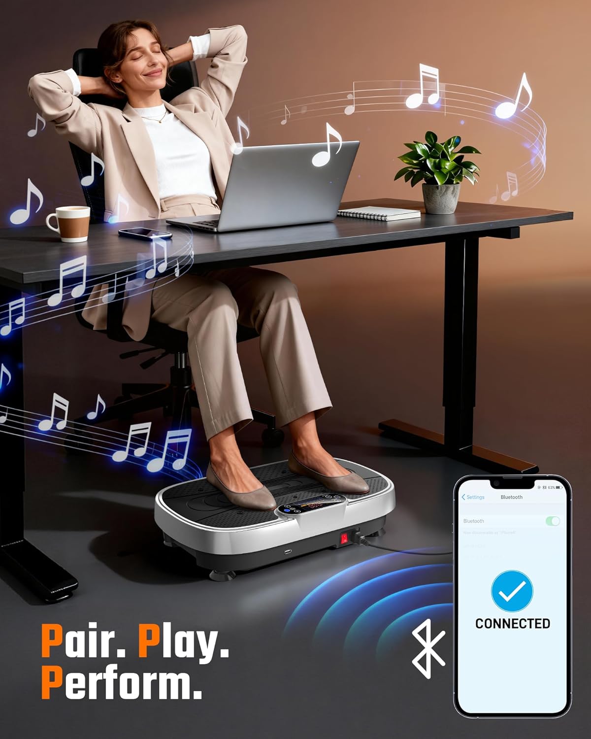 Vibration Plate Exercise Machine for Weight Loss and Lymphatic Drainage - 330lbs Capacity Vibrating Platform for Home Gym Workout, Full Body Shaker Pilates Equipment with Loop Bands for Women and Men