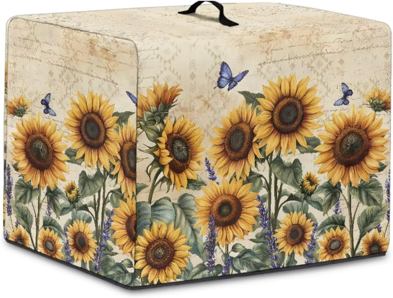 Sunflower Washable Juicer Covers with Top Handle Foldable Dustproof Reusable Home Accessory Decor Blender Dust Cover Suitable for Households