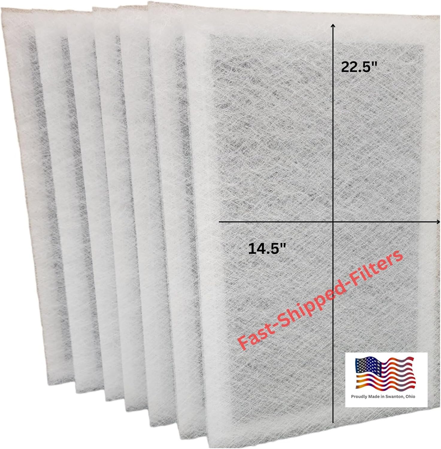 Fast-Shipped-Filters 7 Pack 16x25 Replacement Filter Pads Designed to Fit Dynamic Electronic Air Cleaner polarized pads refill White