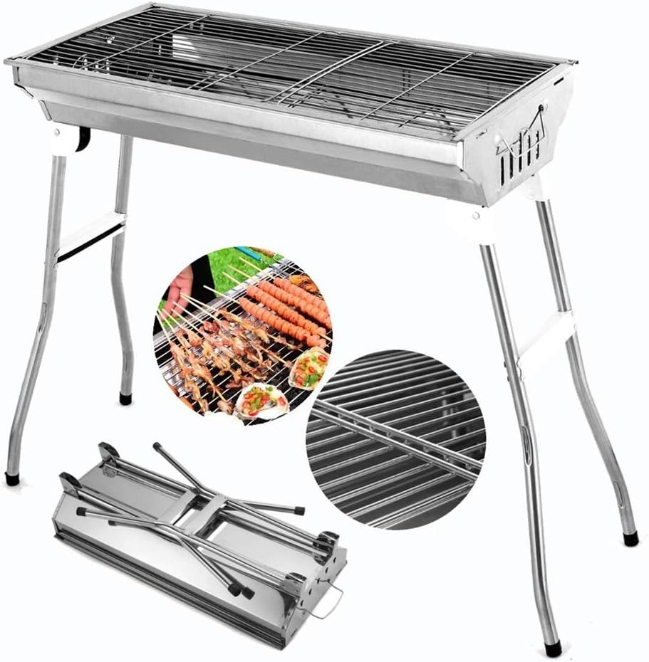 Outdoor Barbecue Grill Stainless Steel Folding Free-Installation Barbeque Grill BBQ Charcoal Grill Portable Grill