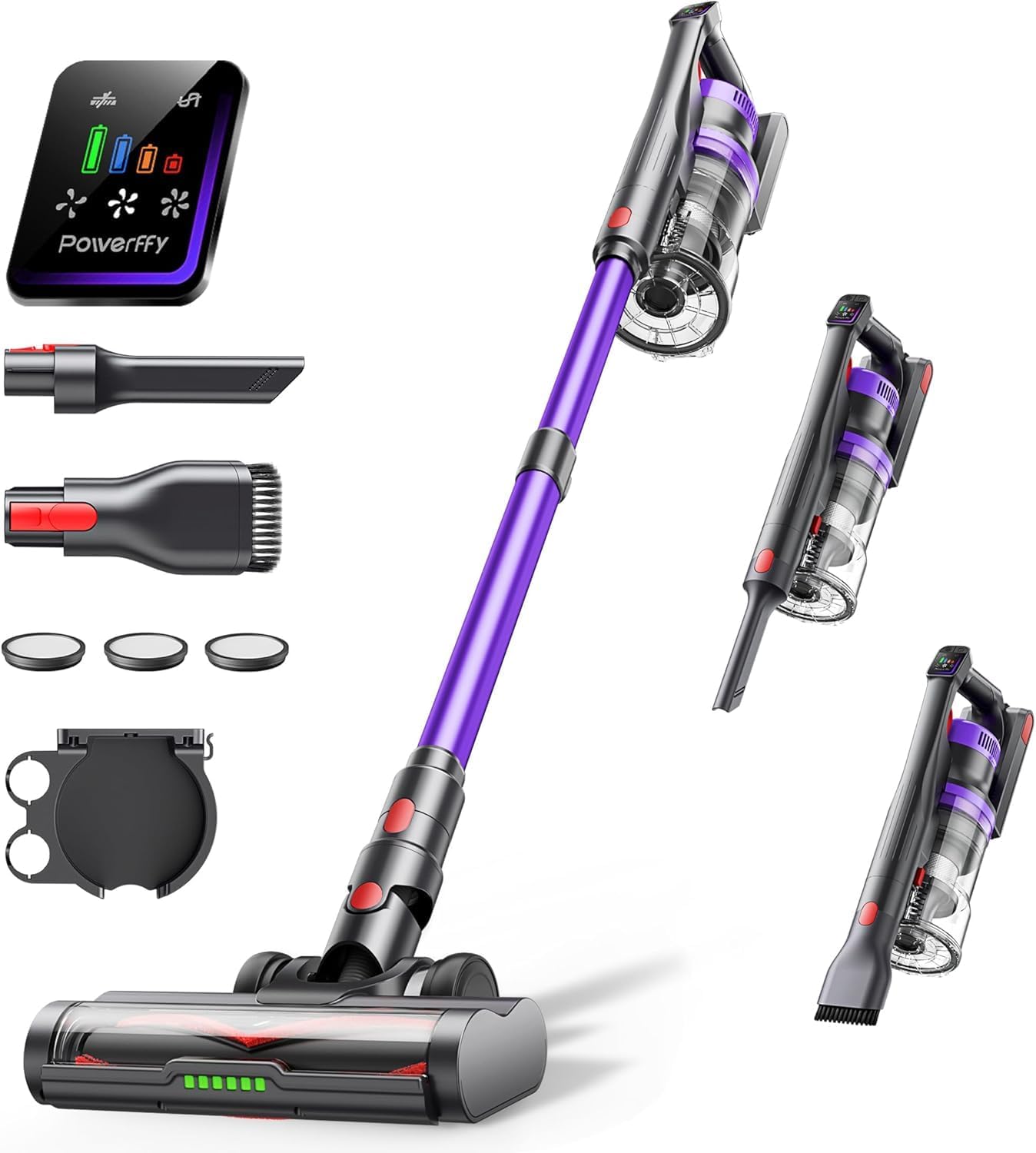 Cordless Vacuum Cleaner, 600W 50Kpa Stick Vacuum Cleaner with 65mins Rechargeable Battery, Anti-Tangle Brush, Build-in Aromatherapy, Handheld Vacuum Cleaners for Home/Pet Hair/Carpets/Floors