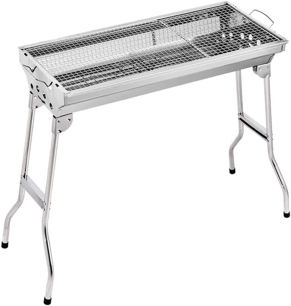 Outdoor Charcoal Grill Stainless Steel Small Portable Folding Charcoal BBQ Grill with Feet Large Charcoal Grill for Outdoor Camping BBQ Grill Barbecue Grill