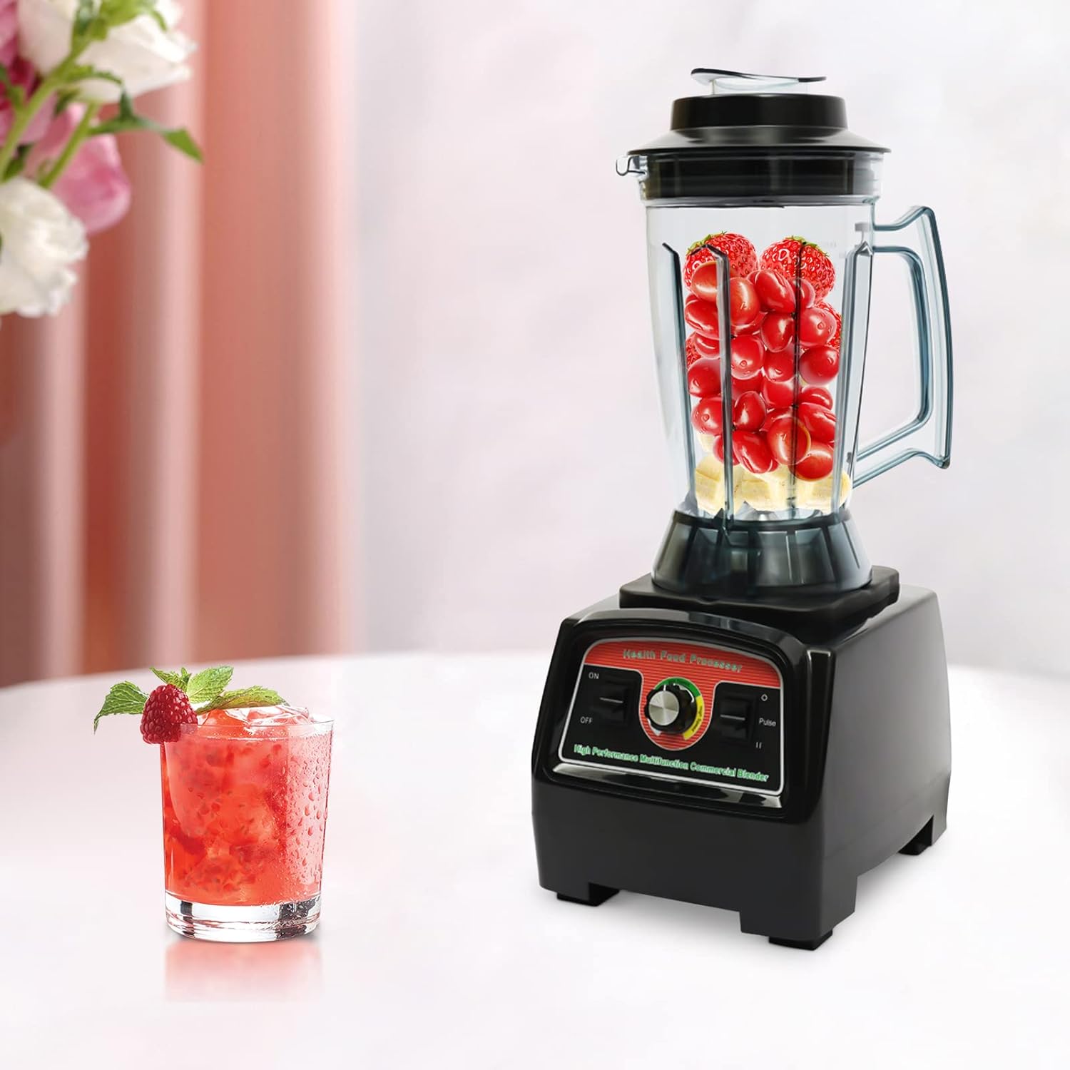 Professional 2800W High-Speed Blender,Blender Pitcher With 304 Stainless Steel Blade,3.9L Large Capacity With 57000 Rpm, Overload Protection Ideal For Home And Commercial Kitchen Use