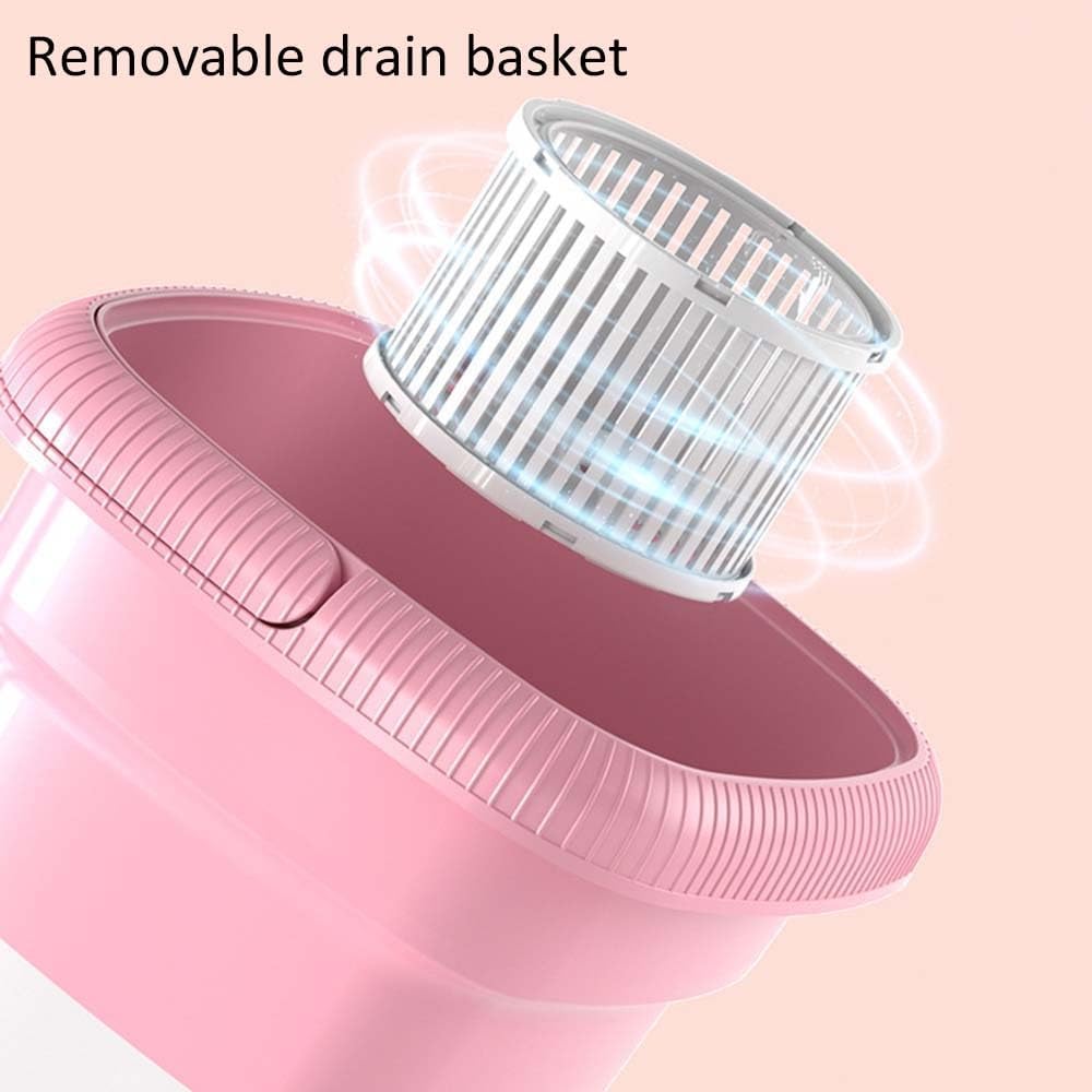 Foldable Washing Machine Mini Electric Spinner Small Cloth Washer Portable Washing Machine for Travel Apartment RV Camping Baby Clothes Socks Underwears