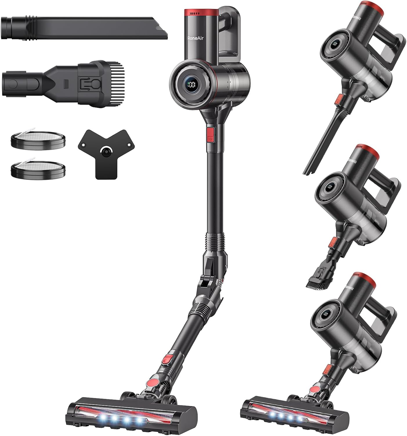 Cordless Vacuum Cleaner with Back-Saving&Self-Standing,450W/40Kpa Powerful Suction Stick Vacuum Cleaners for Home,45Min Stick Vacuum Cordless for Hard Floors,Carpets,Pet Hair,Car