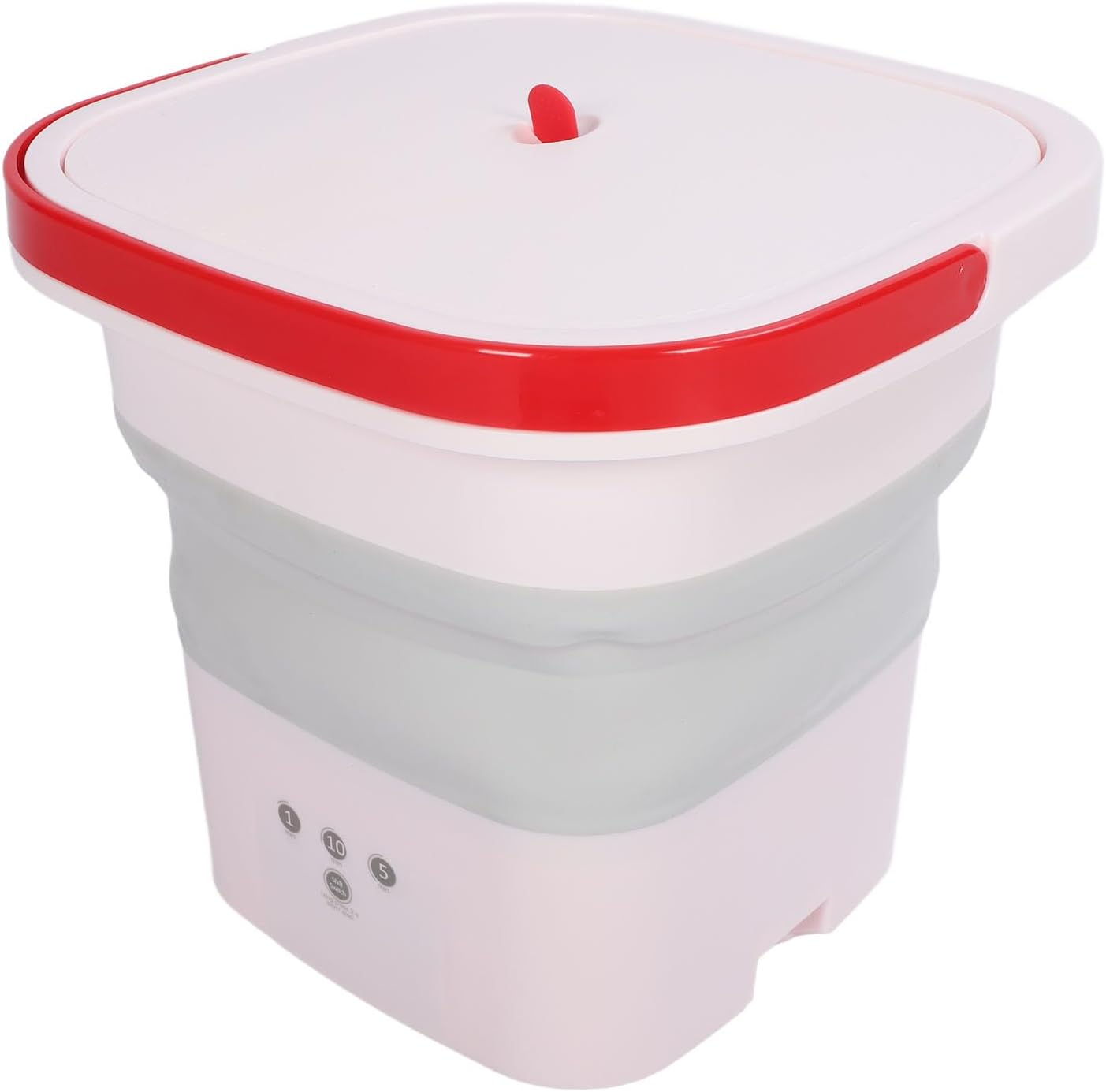 Pomya Foldable Washing Machine, Negative Ion Technology Mini Foldable Washer US Plug 100 To 240V for RV (Pink)