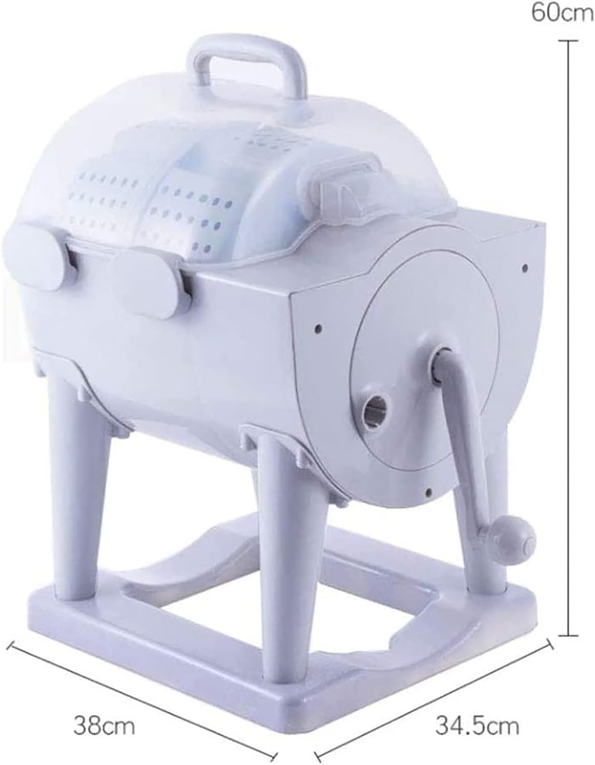Portable Hand Cranked Washing Machine, Manual Portable Turbo Washing Machine Spin Dryer, for Camping Apartments Dorms RV Business Trip.