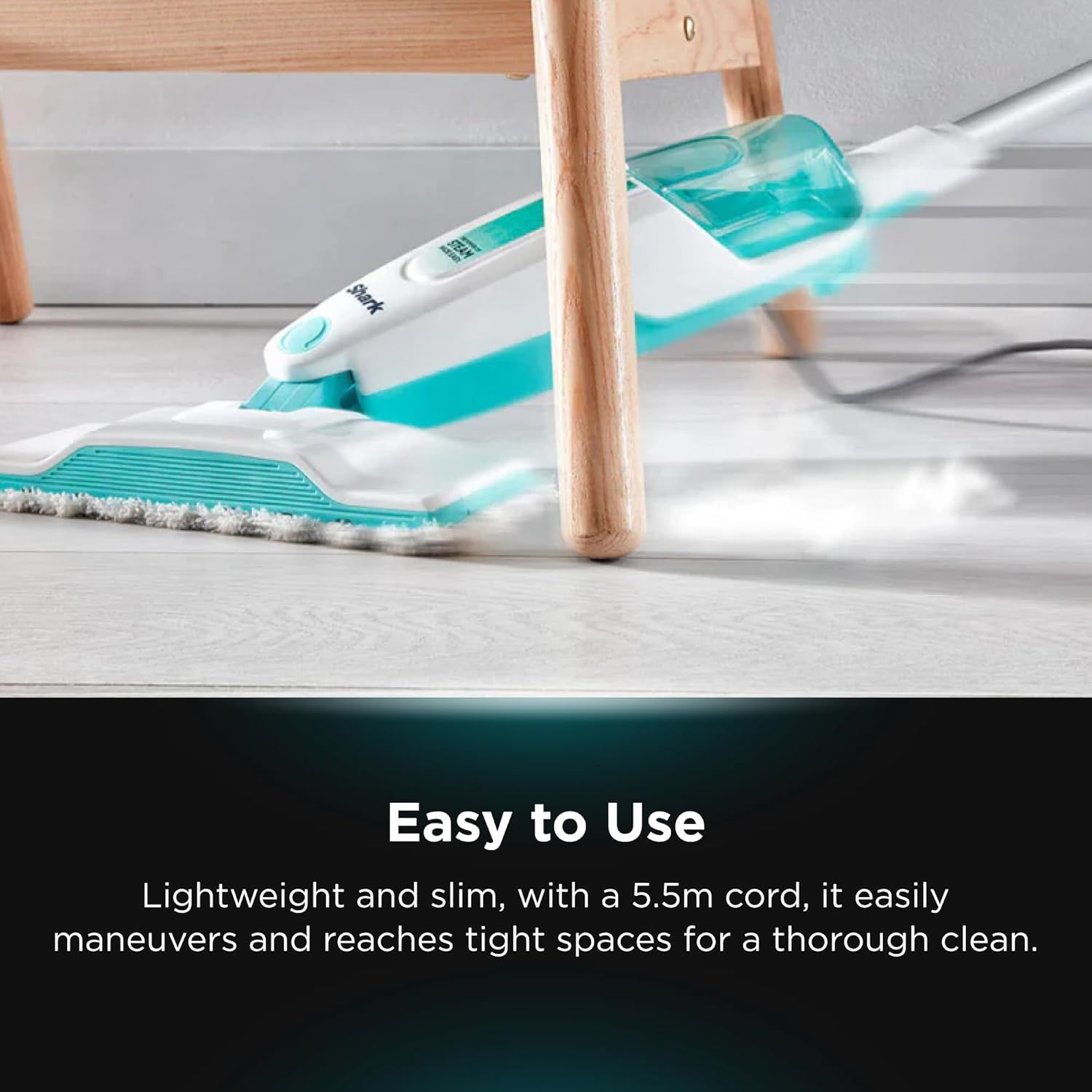 Shark Steam Mop Hard Floor Cleaner for Cleaning and Sanitizing with XL Removable Water Tank and 18-Foot Power Cord (S1000A),White